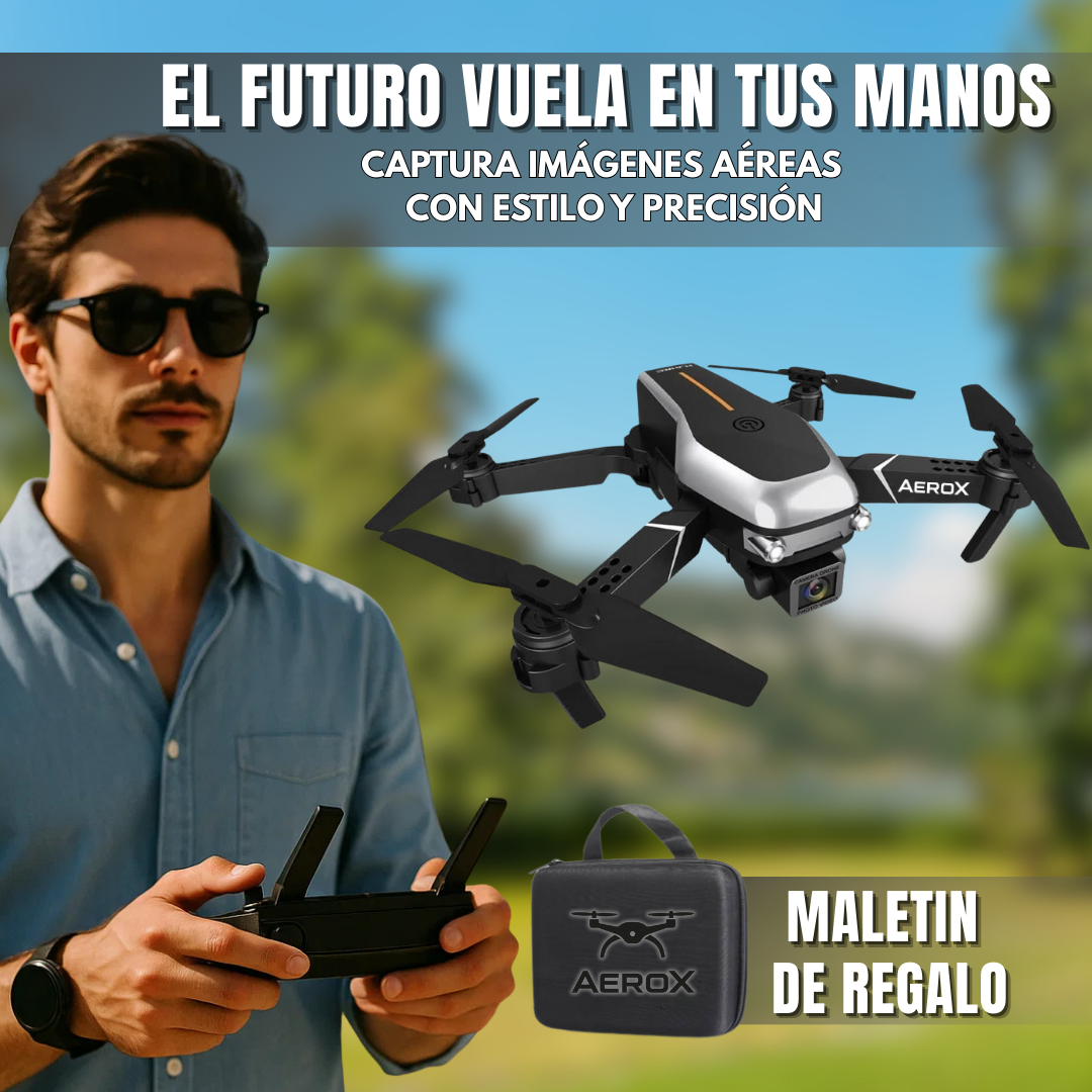AEROX | CAPTURA EL CIELO CON CALIDAD 4K Y FÁCIL CONTROL + MALETIN GRATIS