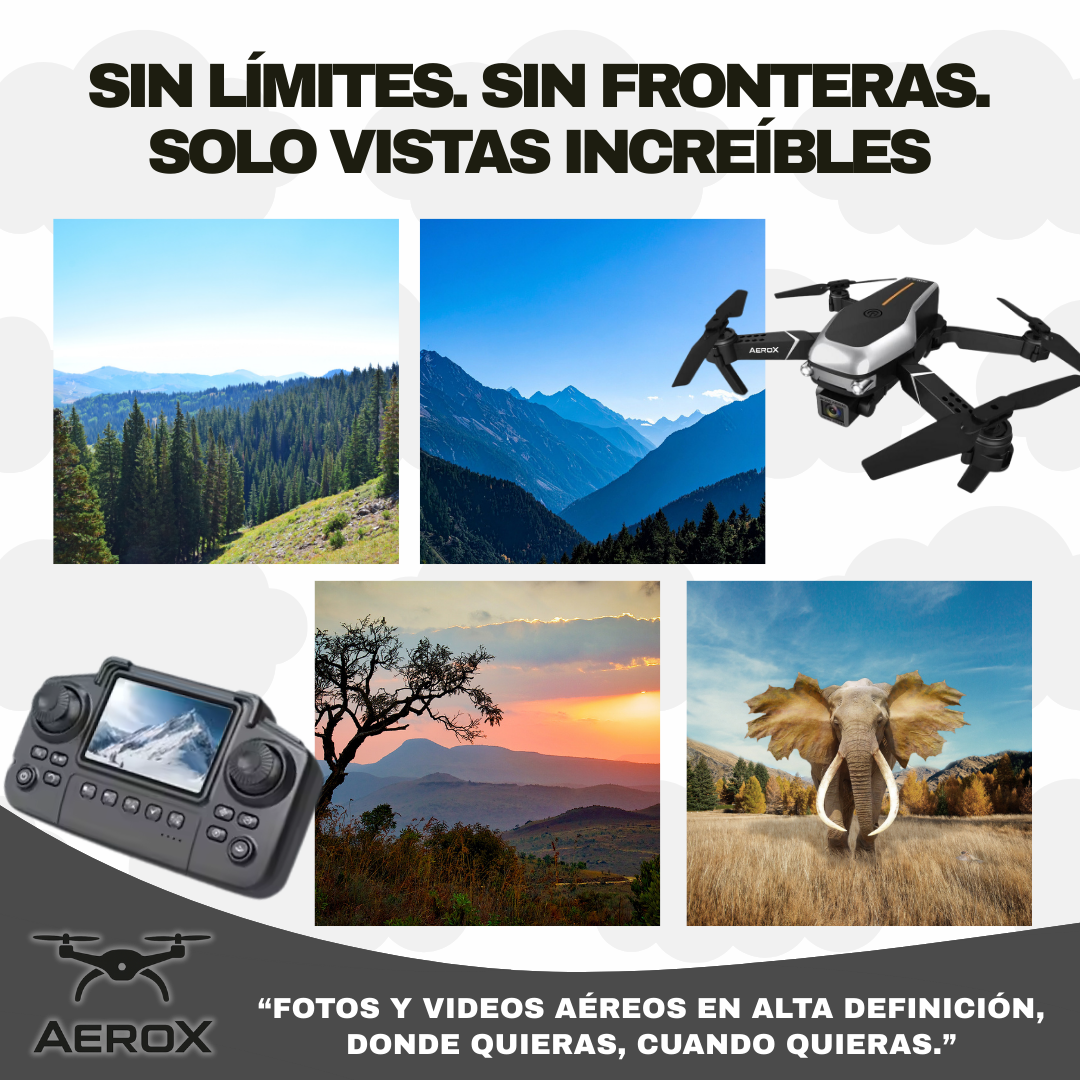AEROX | CAPTURA EL CIELO CON CALIDAD 4K Y FÁCIL CONTROL + MALETIN GRATIS