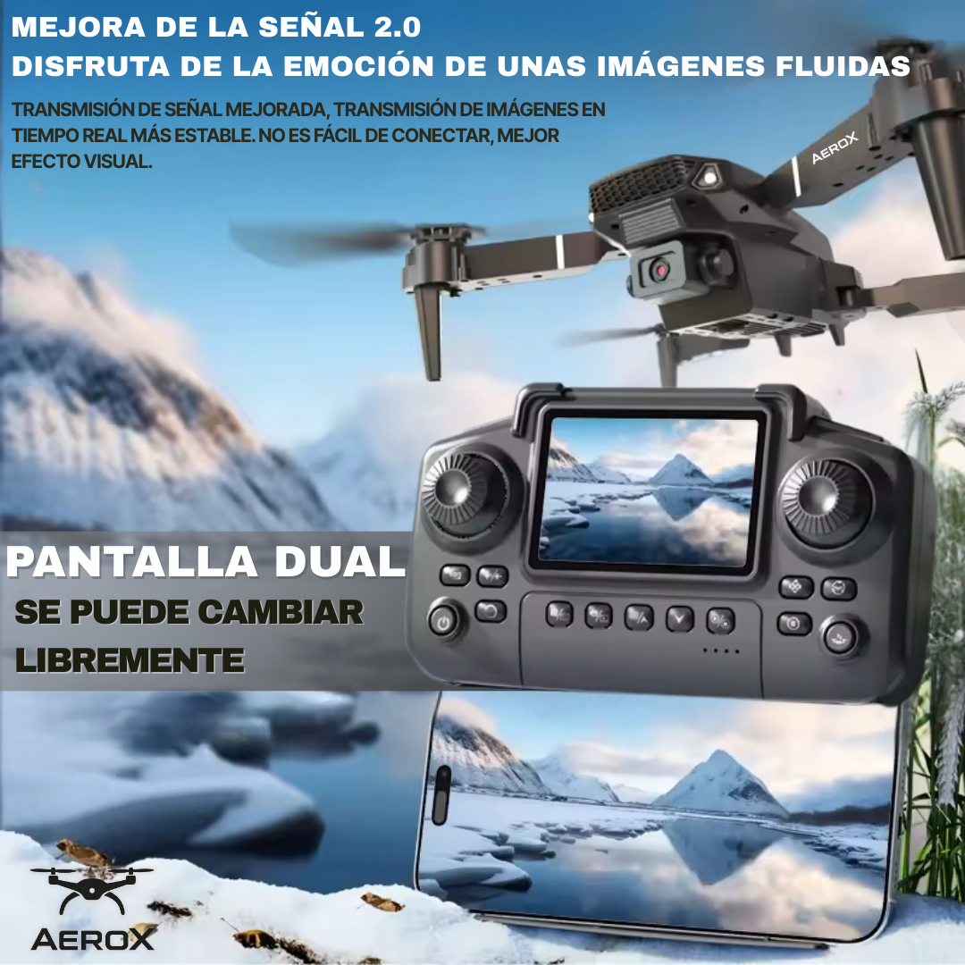 AEROX | CAPTURA EL CIELO CON CALIDAD 4K Y FÁCIL CONTROL + MALETIN GRATIS